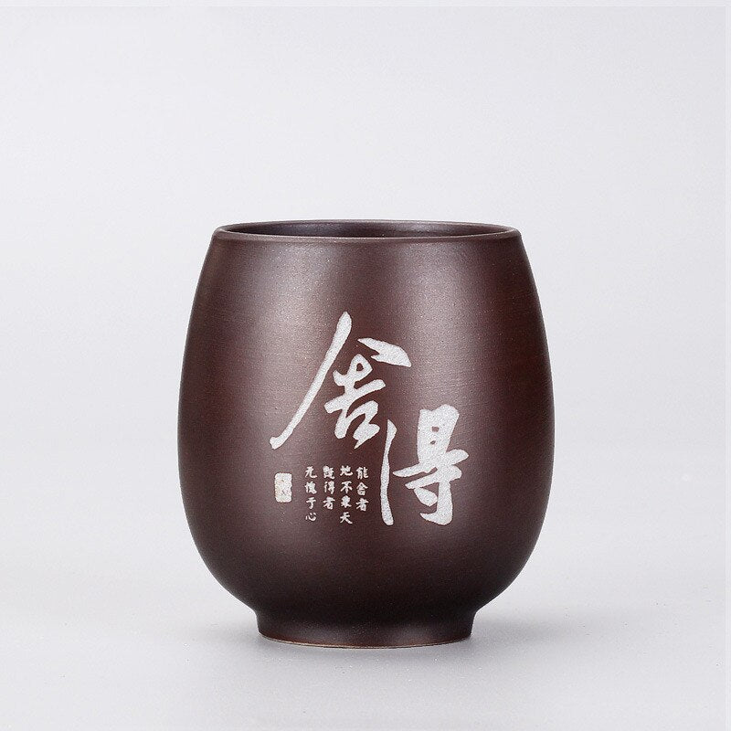 Japanese Traditional Handmade Ceramic Tea Storage Cup With Fabric Covered Lid 180 ml