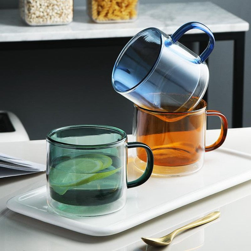 Tinted Glass Coffee Mug 250ml  - Various Colours