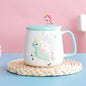 Gorgeous Relief Unicorn Coffee Mug with Mobile Phone Holder Lid Cute Water Tea Ceramic Milk Breakfast Cup Creative Gift
