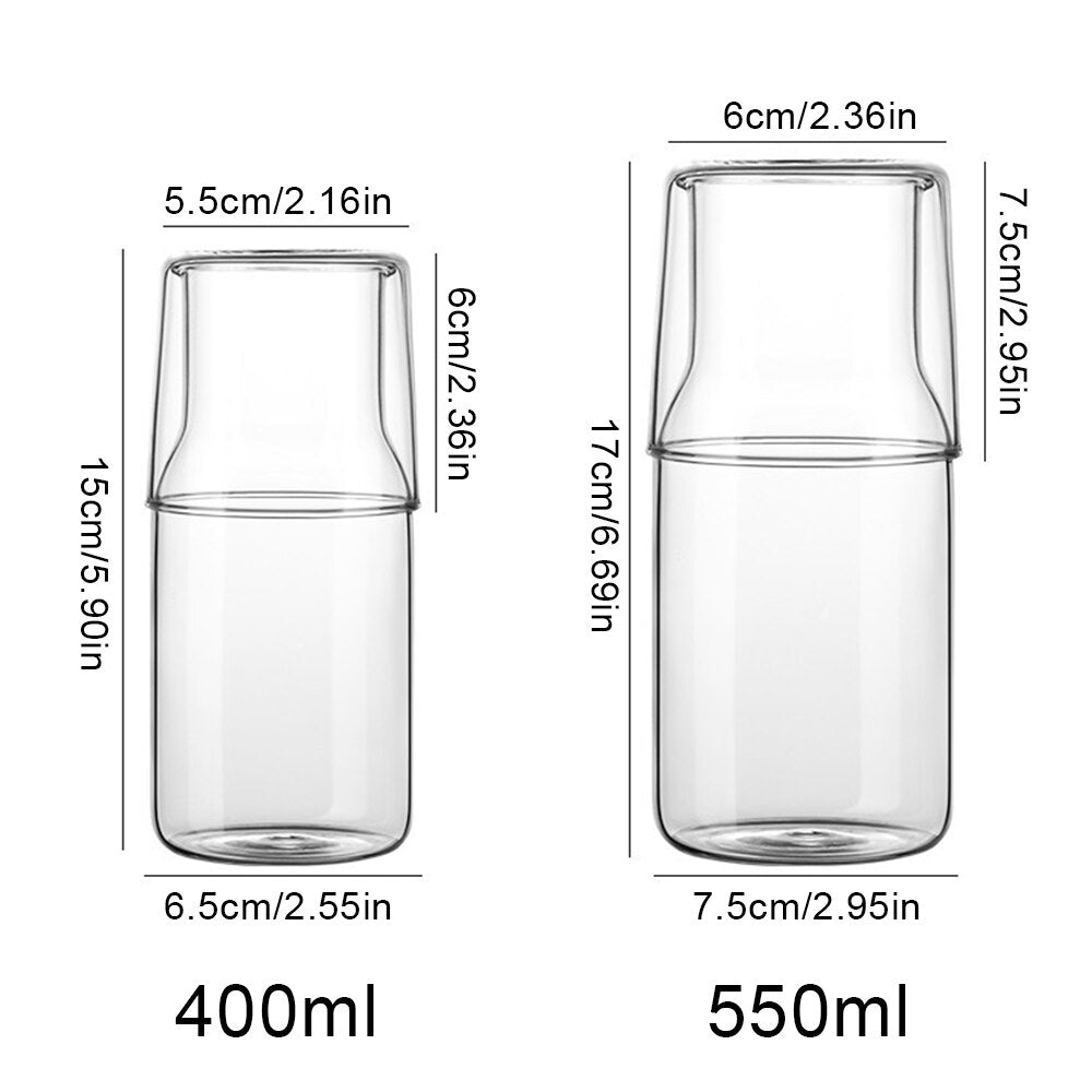 Transparent Water Carafe With Lid Glass Cold Hot Water Bottle Simple Drinking Juice Cup Teacup Pitcher Heat-Resistant Tea Mug