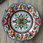 Bohemian Folk Hand Painted Ceramic Decorative Dinner Plate - Various Styles