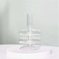Floriddle Taper Candle Holders Glass Candlesticks for Home Wedding Room Decoration Party Glass Vase Table Bookshelf