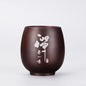 Japanese Traditional Handmade Ceramic Tea Storage Cup With Fabric Covered Lid 180 ml