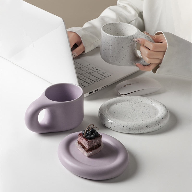 Cosy Nordic Bubble Style Coffee Cup Saucer Set 300 ml