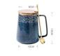 Japanese Retro Ceramic Mug With Spoon and Lid Set 600ml - Eways