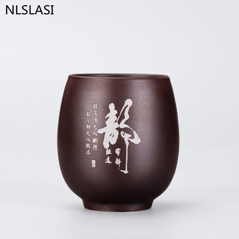 Japanese Traditional Handmade Ceramic Tea Storage Cup With Fabric Covered Lid 180 ml