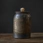 Large Vintage Ceramic Tea Caddy Teaware Coarse Pottery Sealed Pot Household Tea Tins Tea Storage Tea Container Tea Organizer