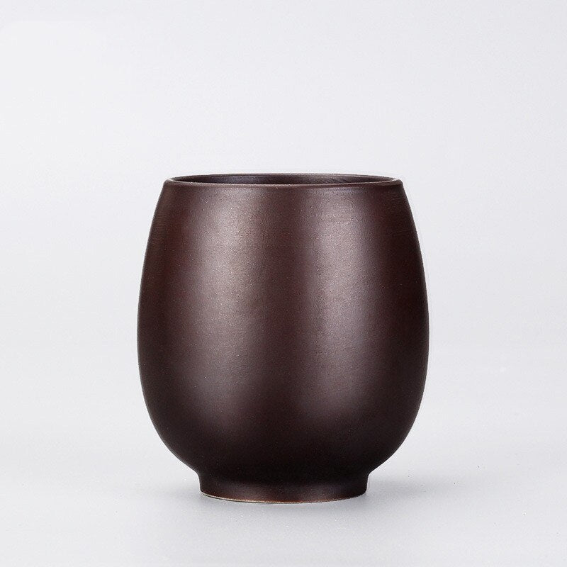 Japanese Traditional Handmade Ceramic Tea Storage Cup With Fabric Covered Lid 180 ml