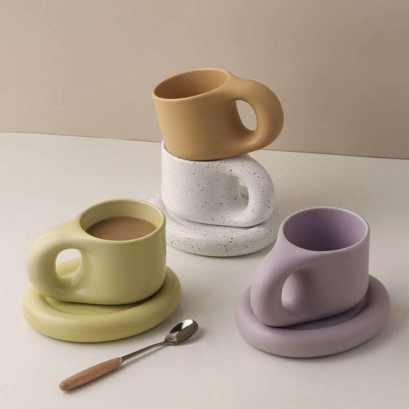 Cosy Nordic Bubble Style Coffee Cup Saucer Set 300 ml