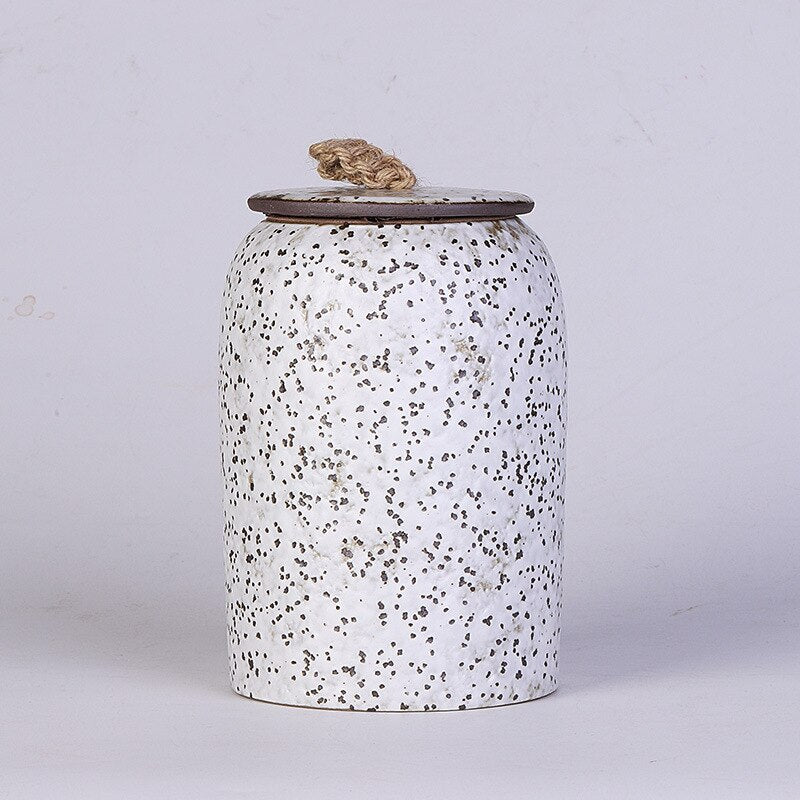 Large Vintage Ceramic Tea Caddy Teaware Coarse Pottery Sealed Pot Household Tea Tins Tea Storage Tea Container Tea Organizer